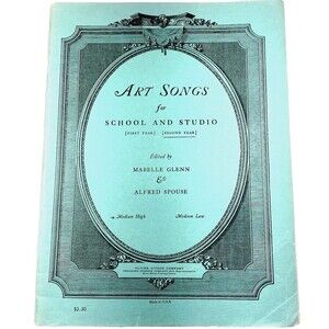Art Songs for School Studio Year 1-2 Med High Low Book Sheet Music Glenn Spouse